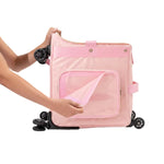 Halo Built-In Bag (Medium) Pink front clear pocket detail view
