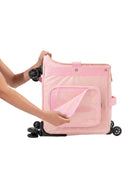 Halo Built-In Bag (Medium) Pink front clear pocket detail view