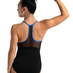 Halter Leotard Black Royal back view
