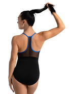 Halter Leotard Black Royal back view