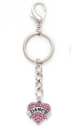 Heart Dance Keychain Pink front view