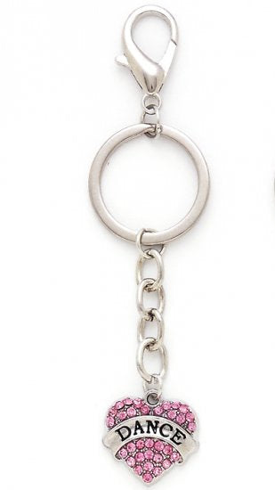 Heart Dance Keychain Pink front view