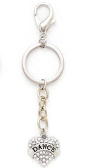 Heart Dance Keychain Crystal front view