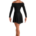 High-Low Skirt Black back view