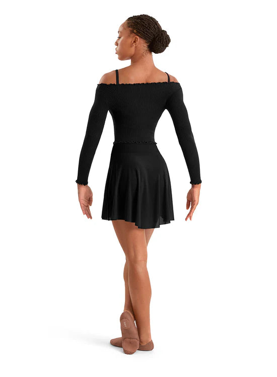 High-Low Skirt Black back view