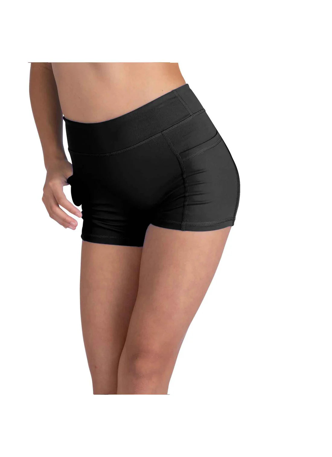 High Waist Short Black front view