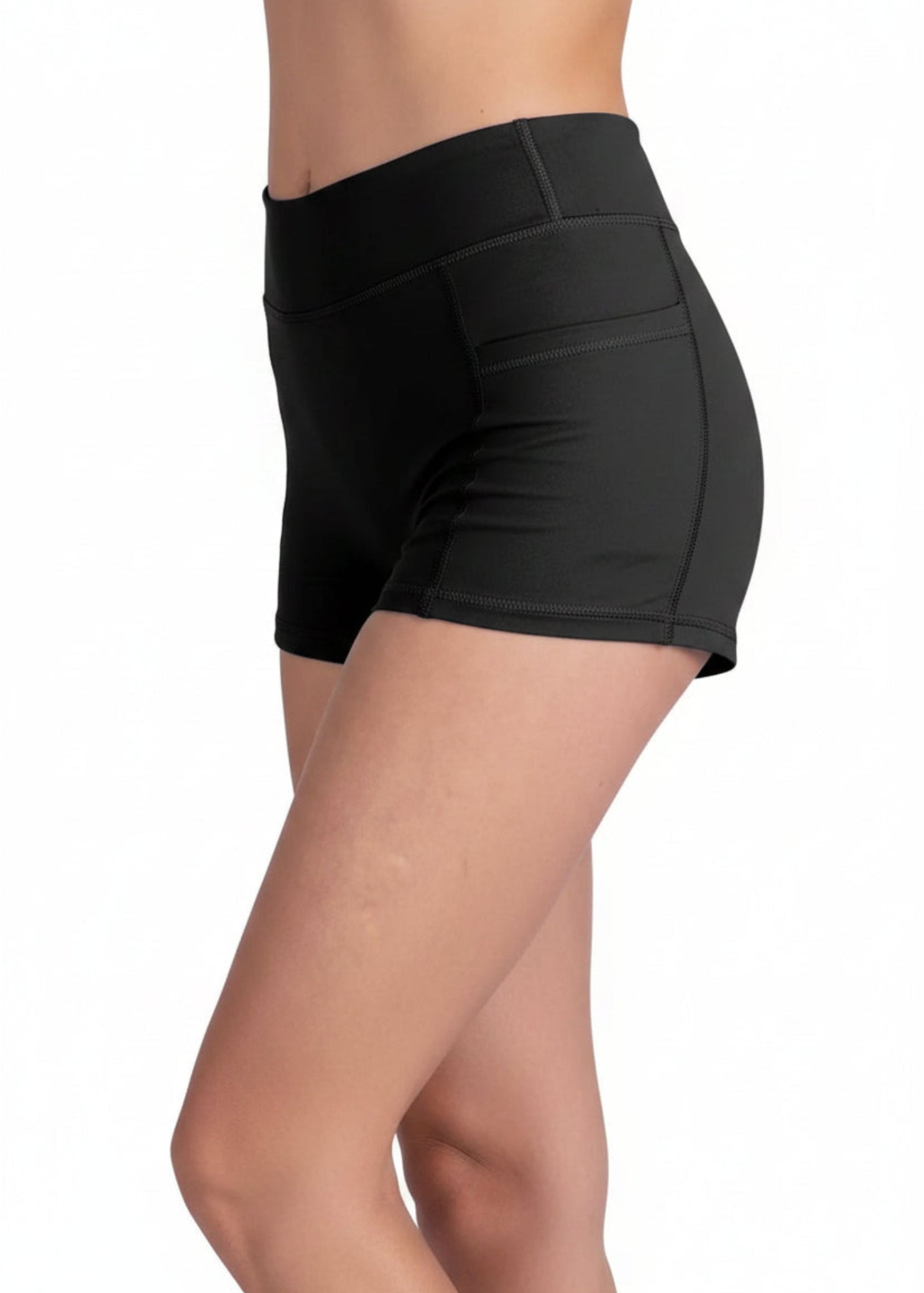 High Waist Short Black front view