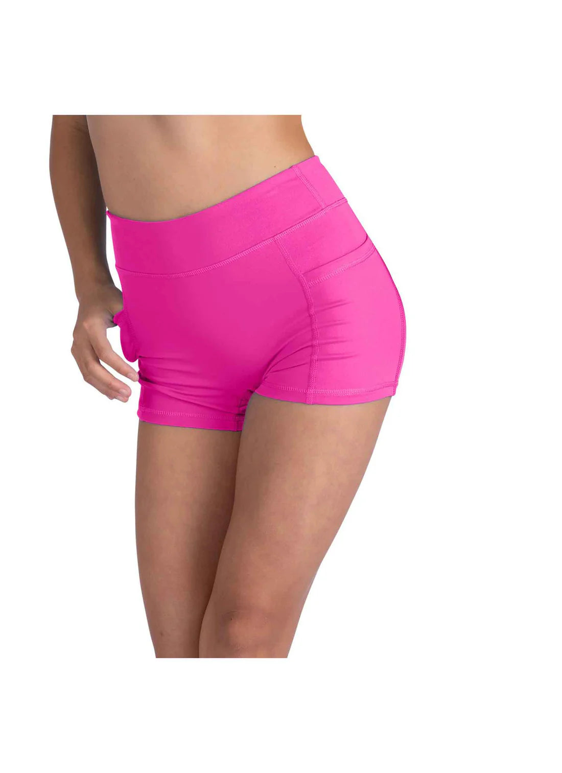 High Waist Short Neon Pink front view