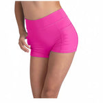 High Waist Short Neon Pink front view