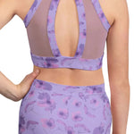 High Neck Crop Top Lilac close-up back view