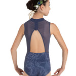 Hyacinth Leotard Outline Floral Blue back view