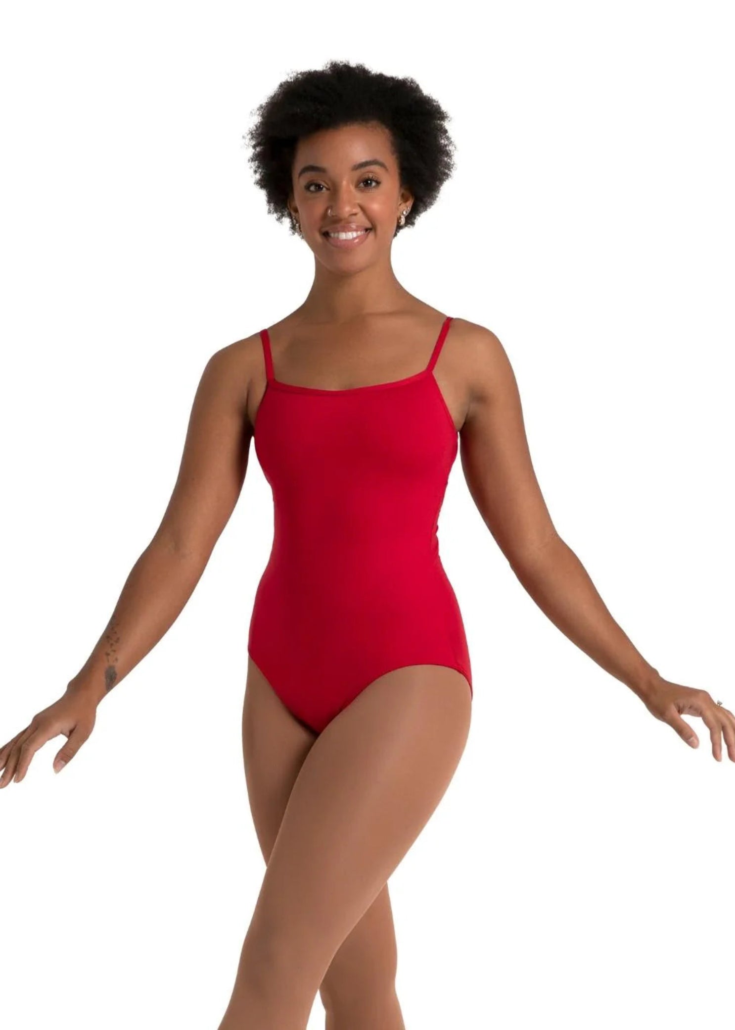 Strappy Back Leotard Burgundy front view