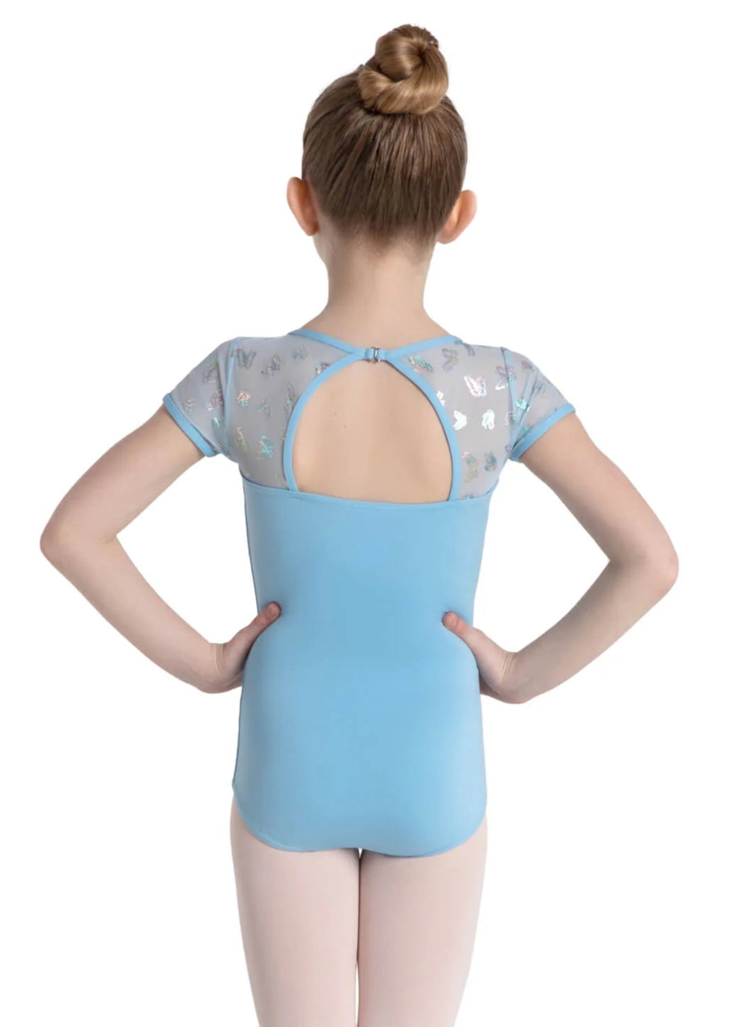 Papillon Leotard Light Blue back view