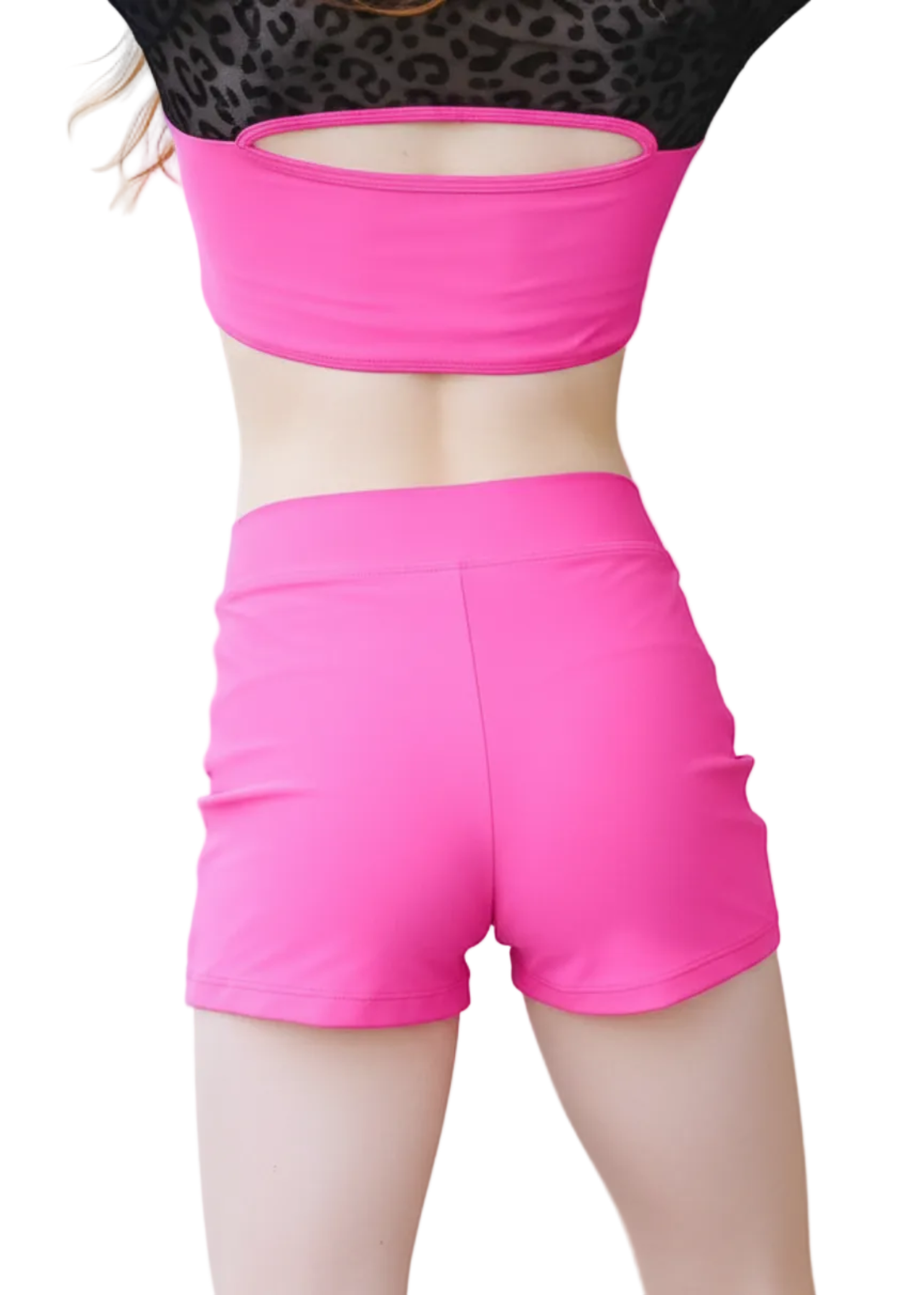 Icon Booty Short Neon Pink back view