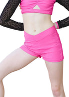 Icon Booty Short Neon Pink front view