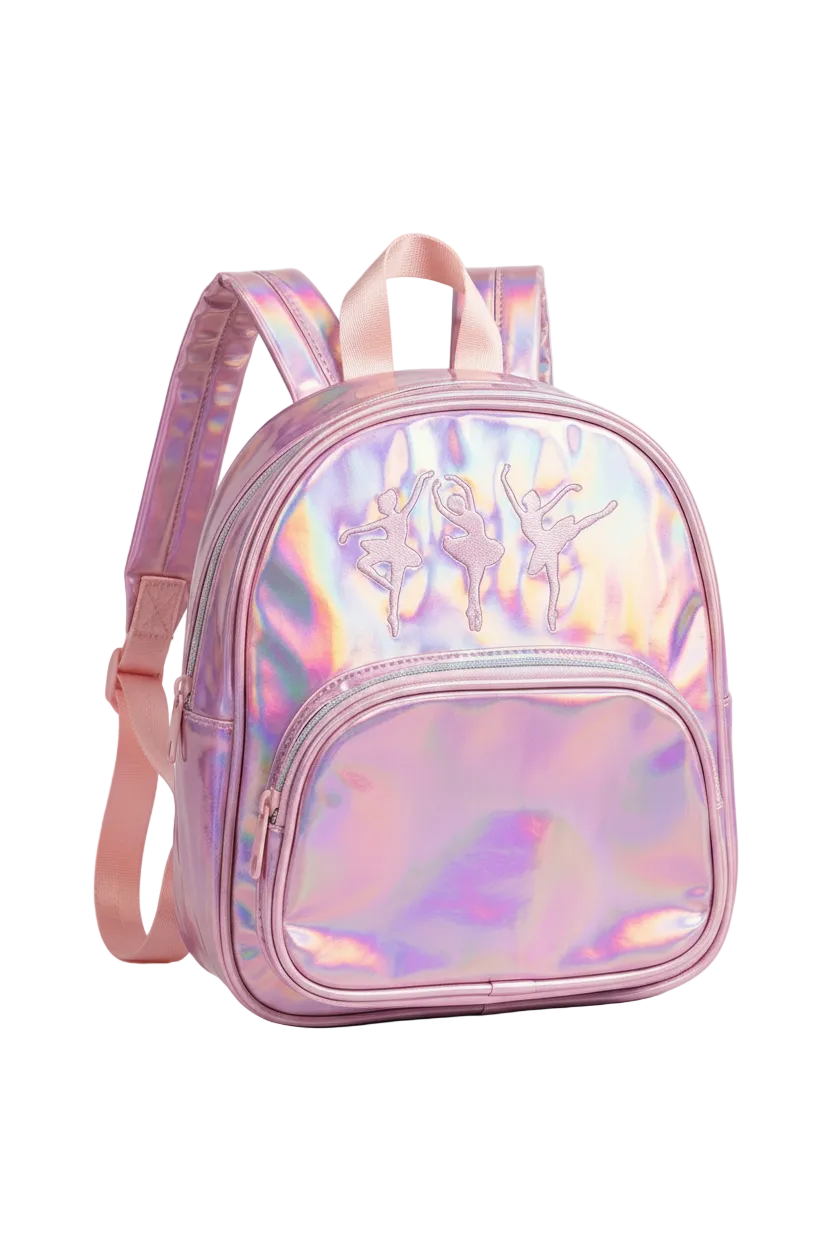Iridescent Ballerina Backpack Pink front view