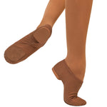 So Danca Jada Jazz Shoe in Mocha, side view showing split sole construction and outsole