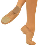 So Danca Jada Jazz Shoe in Suntan, side view showing split sole construction and outsole