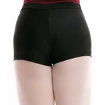 Sansha Jewel Short in Black, back view showing fitted silhouette and quick-drying stretch fabric