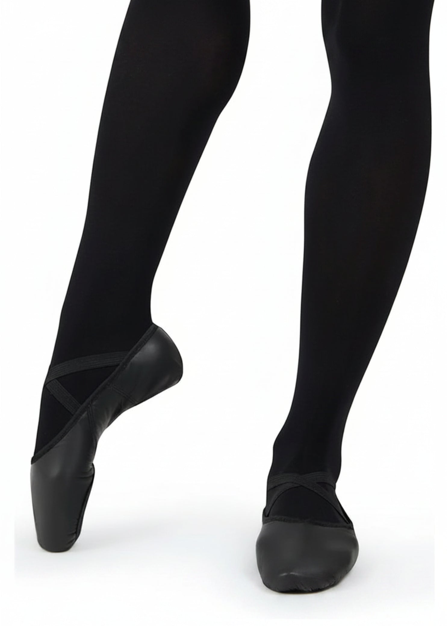 Juliet Leather Ballet Shoe Black lifestyle view