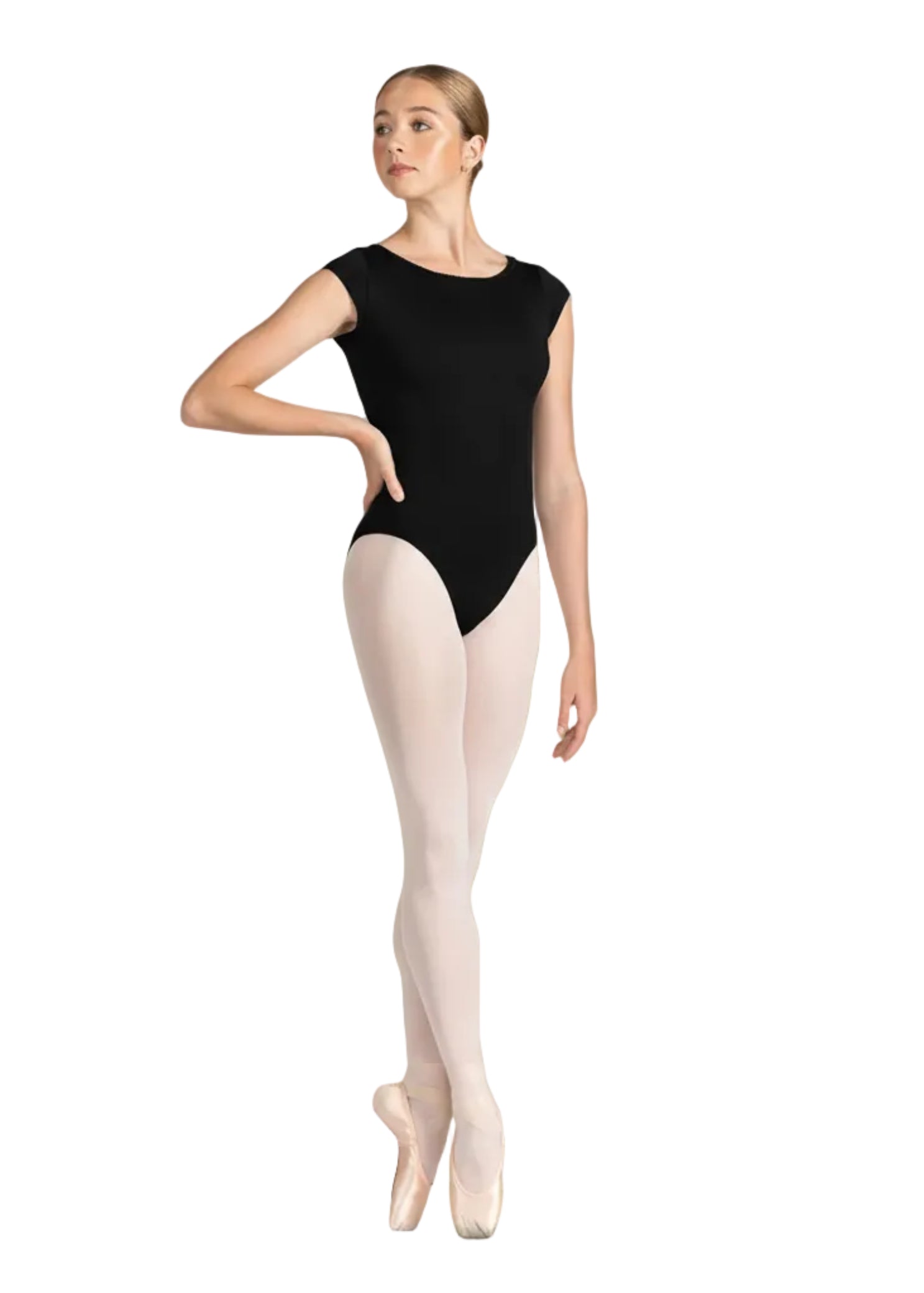 Miami Boat Neck Leotard Black front view