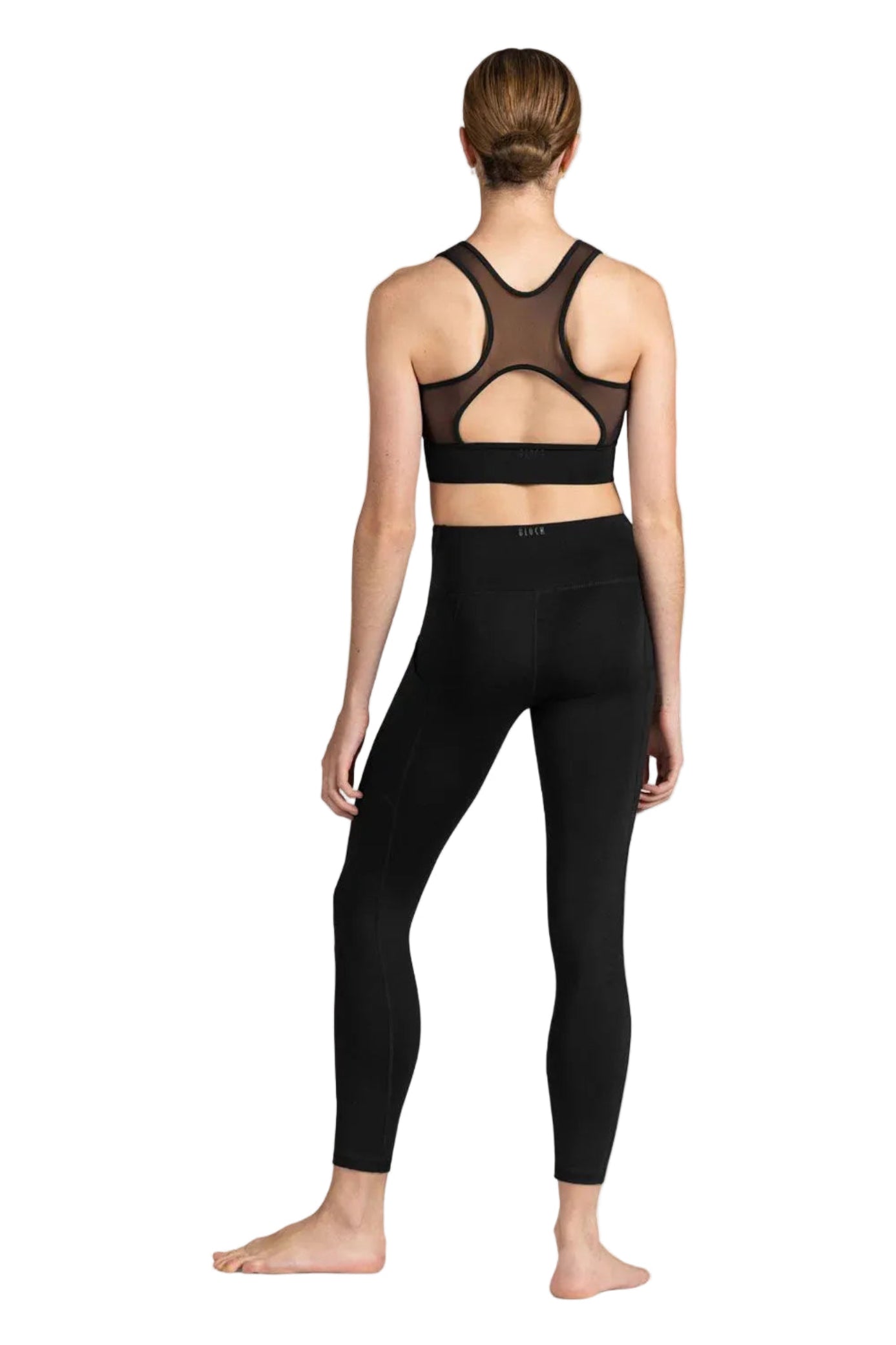 Kya Zip Front Crop Top Black back view