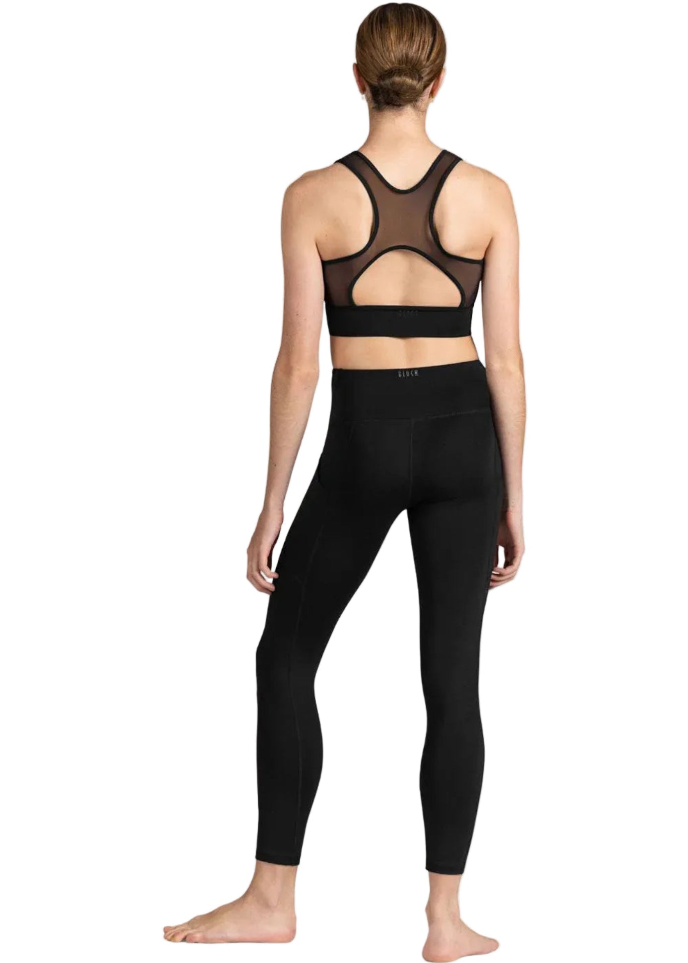 Kya Zip Front Crop Top Black back view