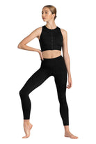 Kya Zip Front Crop Top Black front view