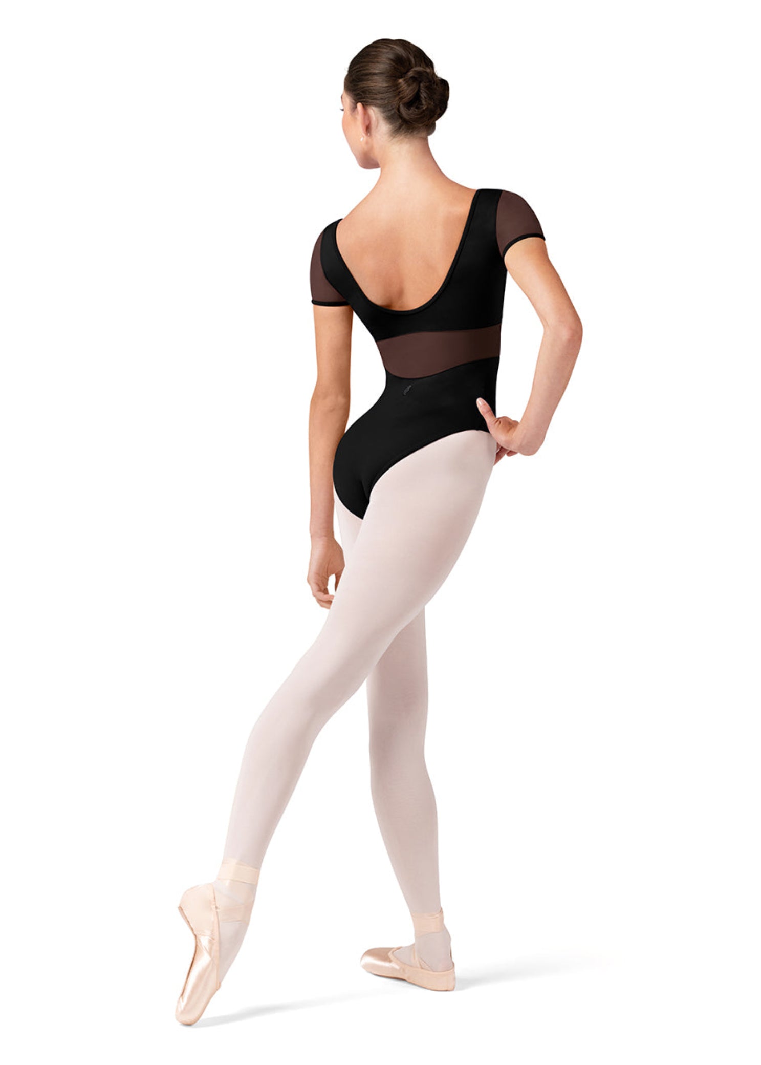 Cap Sleeve Leotard Black back view