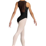Square Neck Leotard Black back view