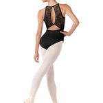 Halter Leotard Black back view