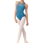 Halter Leotard Cerulean front view