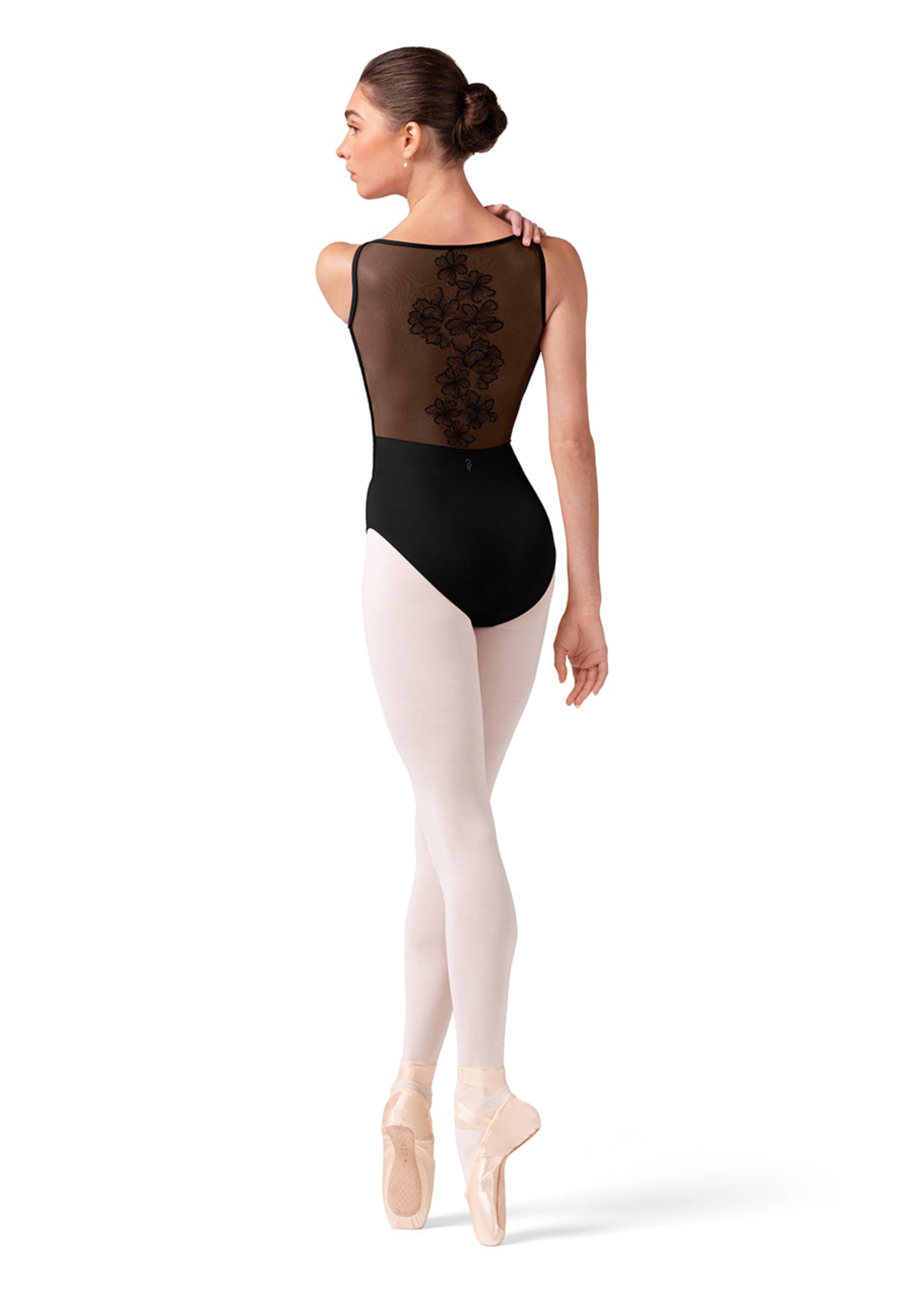 Boat Neck Leotard Black back view
