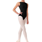 Boat Neck Leotard Black front view