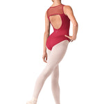 Square Neck Leotard Cherry Red back view
