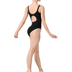 Keyhole Back Camisole Leotard Black back view