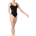 Keyhole Back Camisole Leotard Black front view