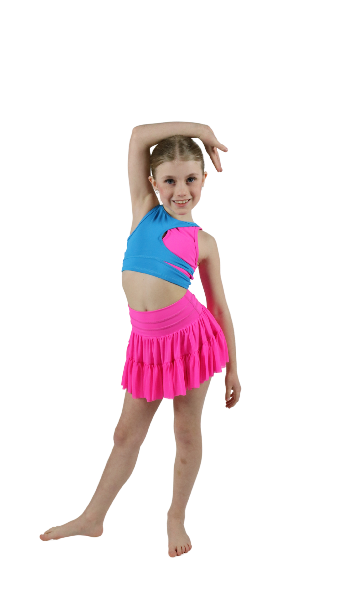 Lulu Top Caribbean Pop/Neon Pink front view 2