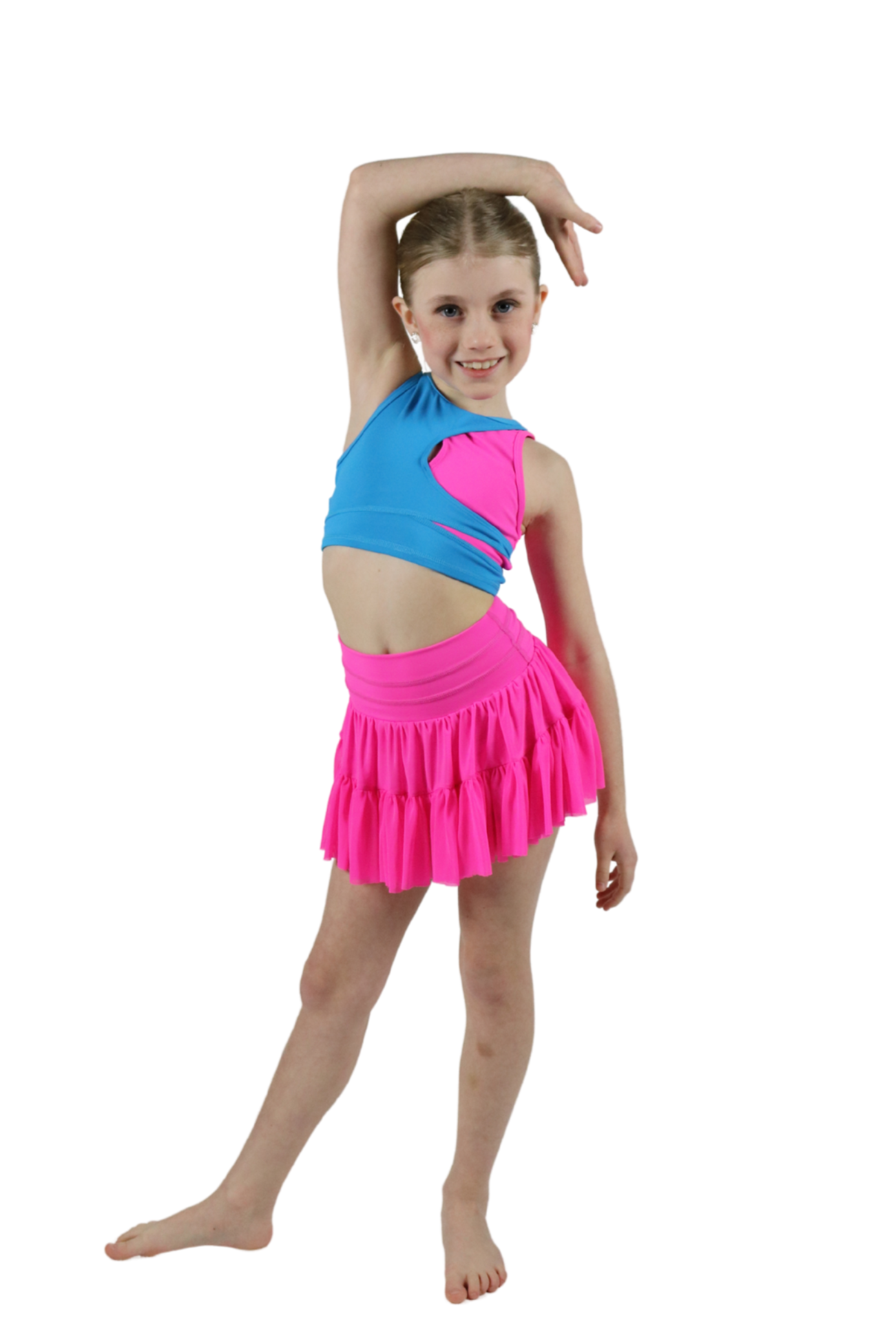 Lulu Top Caribbean Pop/Neon Pink front view 2