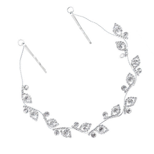 Leaf Vine Hair Accessory Crystal front view