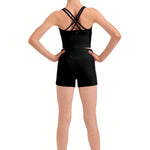 Long Crop Top Black back view