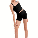 Long Crop Top Black front view