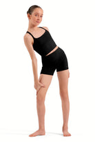 Long Crop Top Black front view