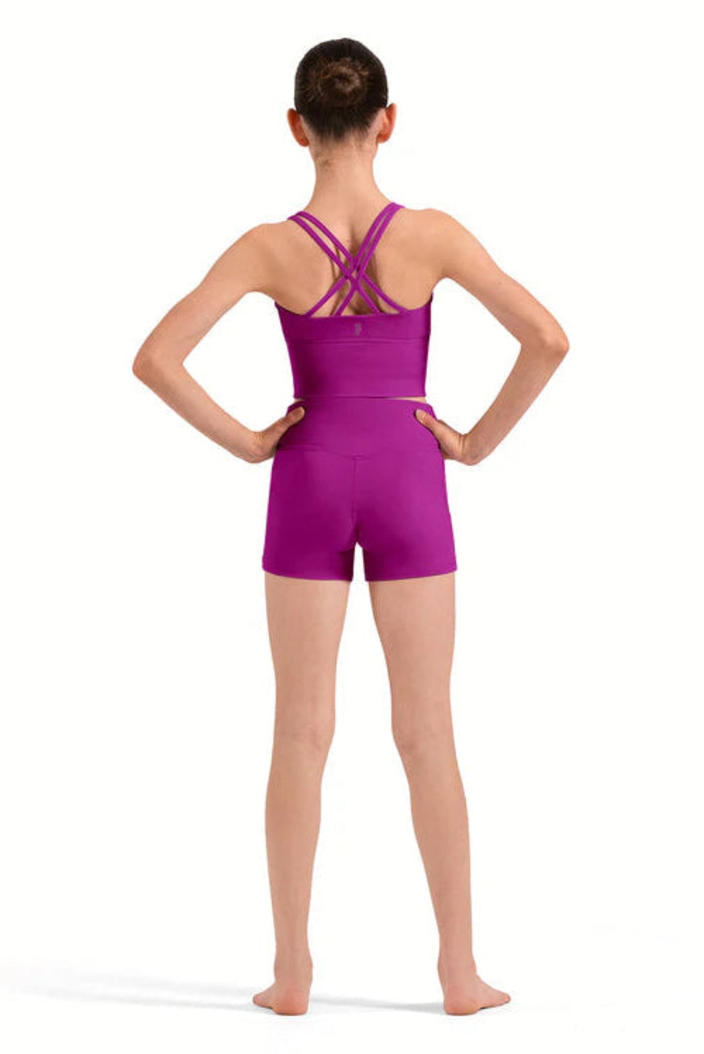 Long Crop Top Velvet Orchid back view