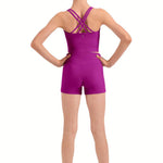 Long Crop Top Velvet Orchid back view