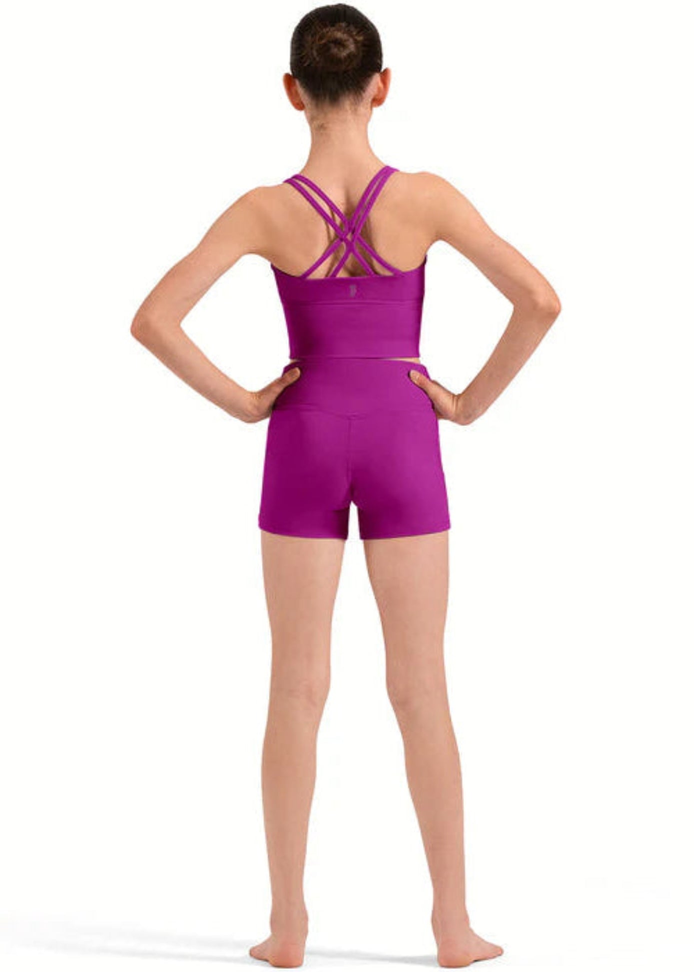 Long Crop Top Velvet Orchid back view