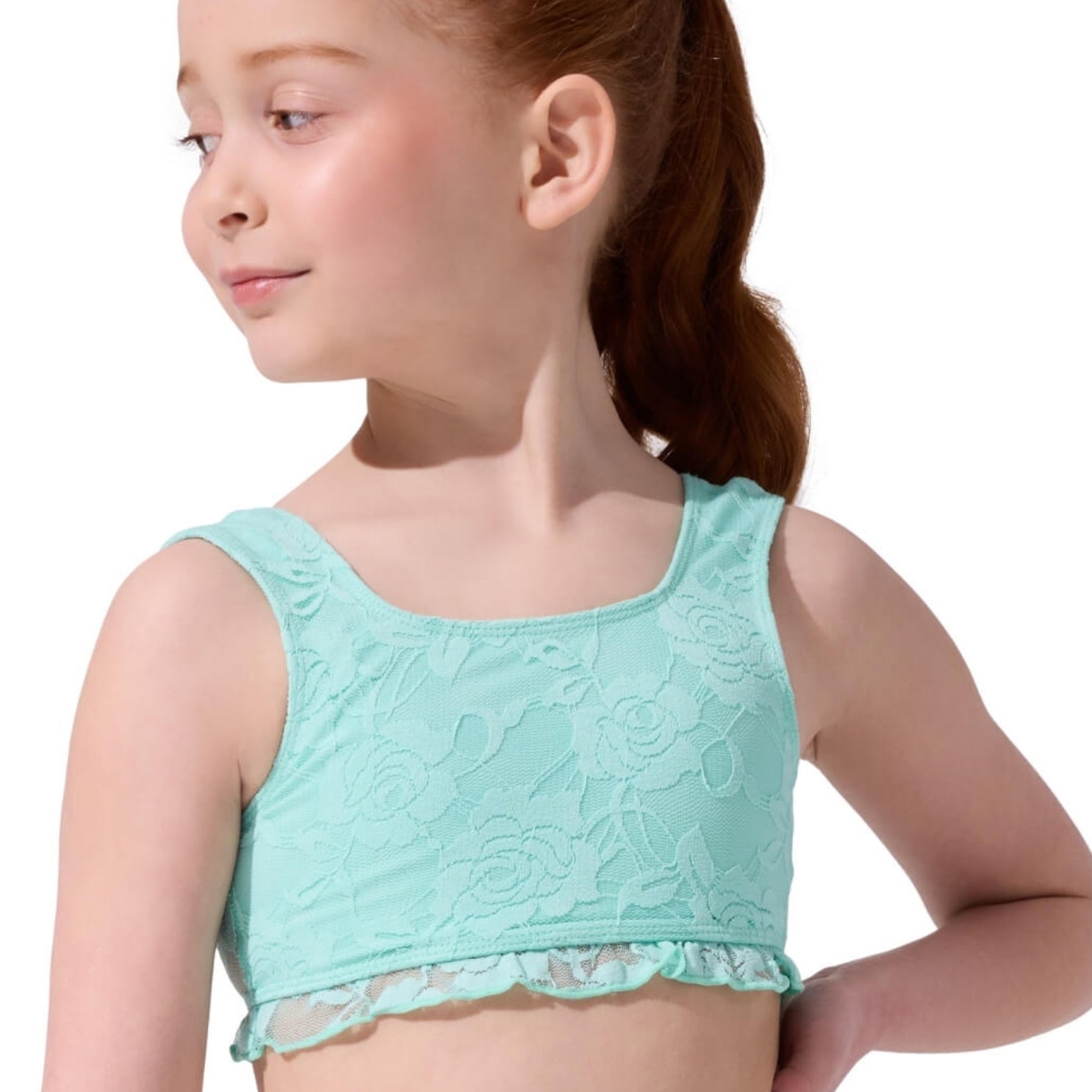 Love Lace Top Mint Green front view 