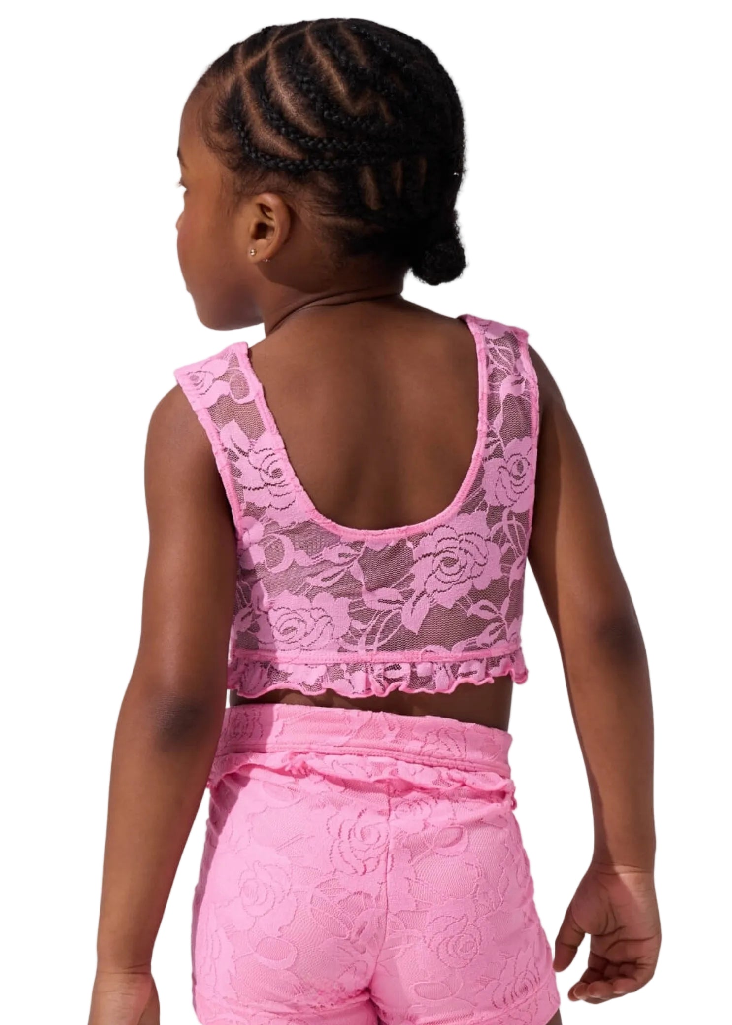 Love Lace Top Rose Pink back view 
