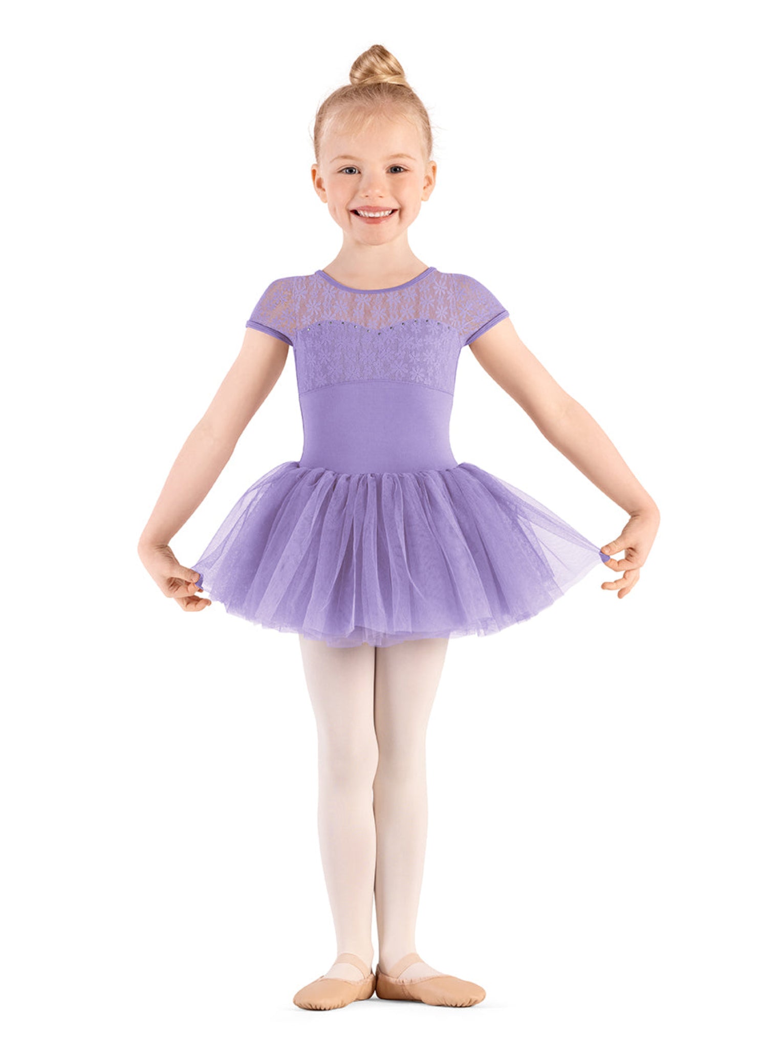 Cap Sleeve Tutu Leotard Lilac front view
