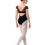 Cap Sleeve Leotard Black back view